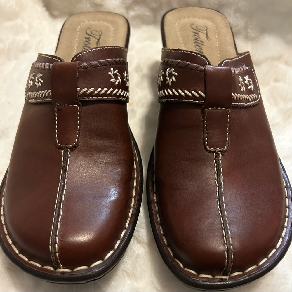 Like new Trotters Brandie Dark Brown Leather Slide in mule women’s size 6.5N - Picture 6 of 13